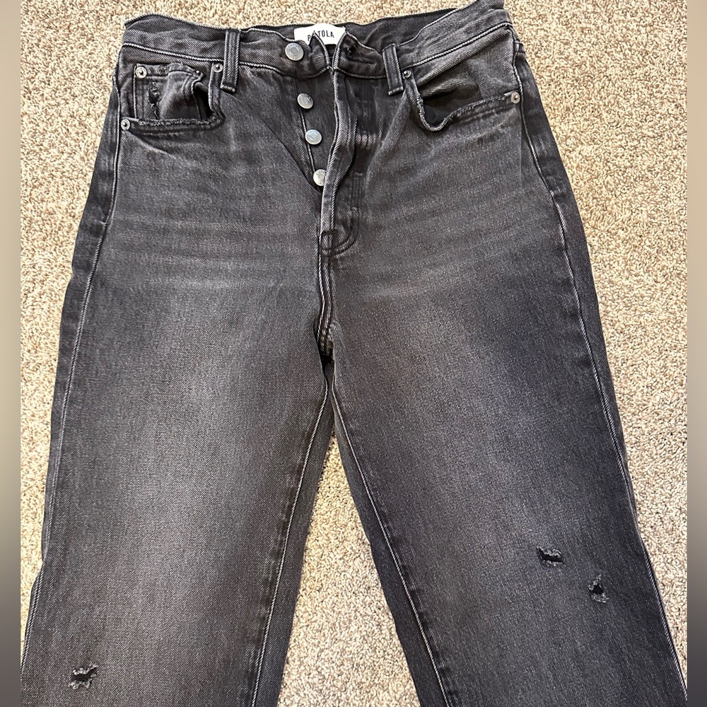 Pistola High Rise Black Distressed Jeans